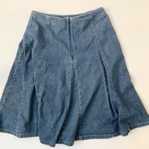 Relativity High Waisted Cotton Midi Denim Skirt 8P - Picture 5 of 8